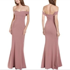 LIKELY Bartolli Off the Shoulder Gown in Rose